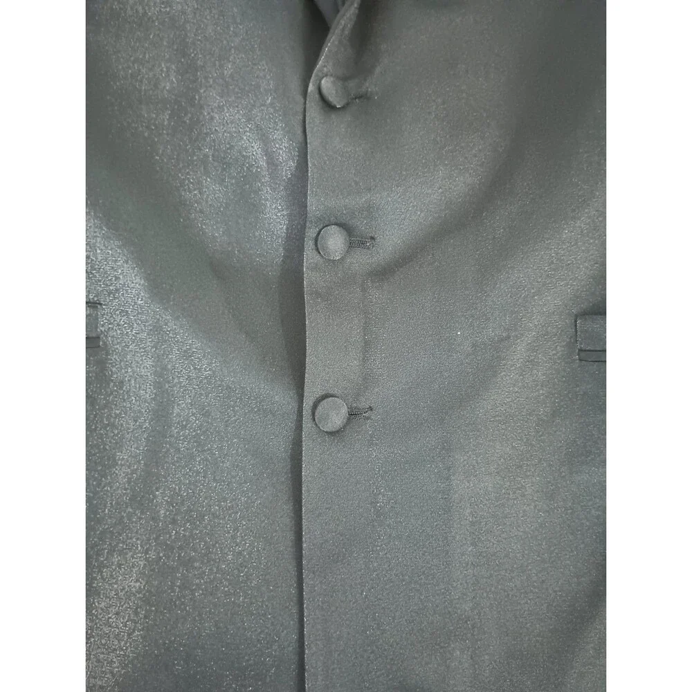Men's Black Clairborne Tuxedo Jacket Glistens w/ Cloth Buttons